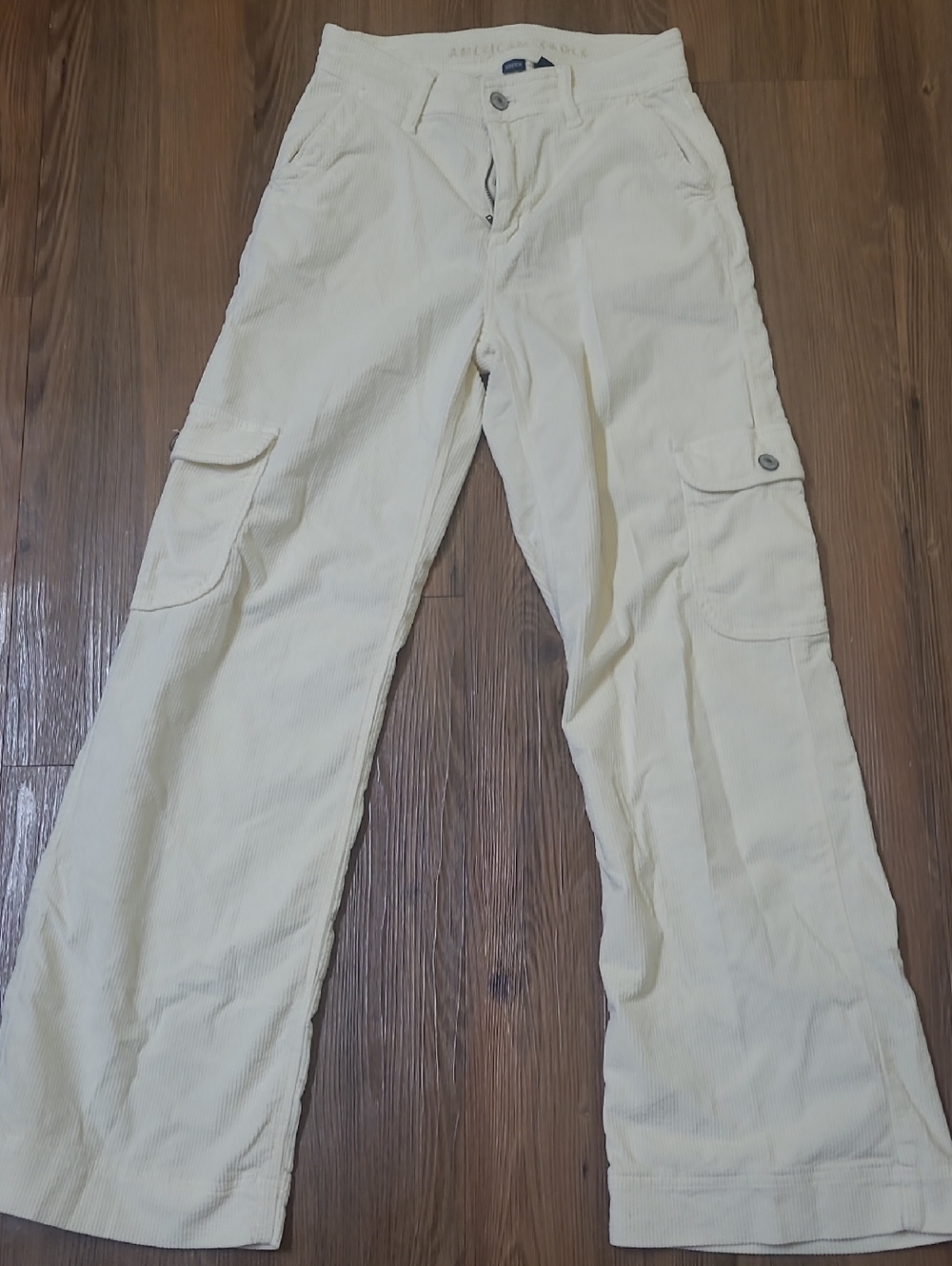 American Age Cream Cargo Corduroy Women's Pants